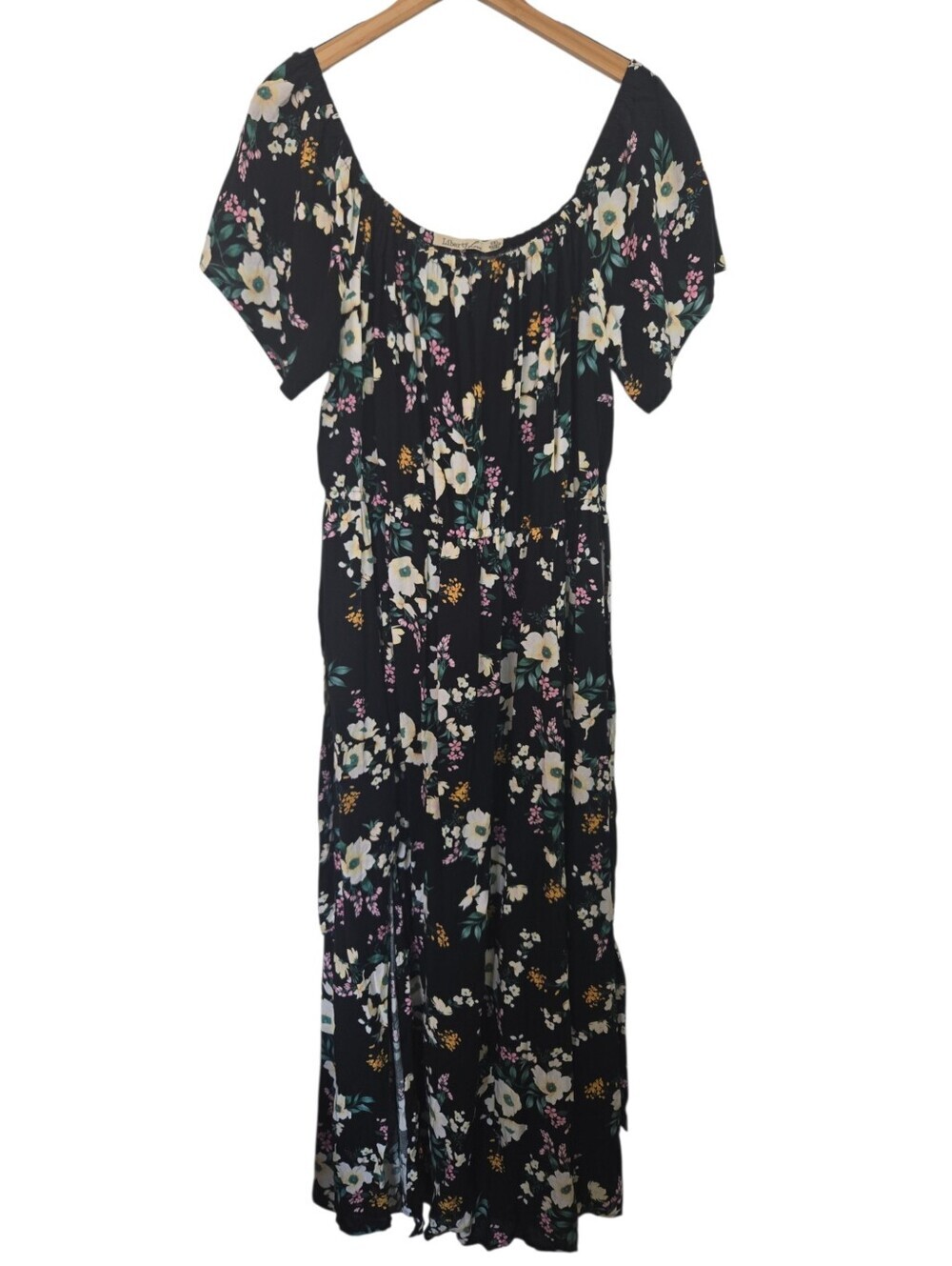 🌸 Liberty Love 3XL Black Floral Maxi Dress Boho Cottagecore - Picture 2 of 6